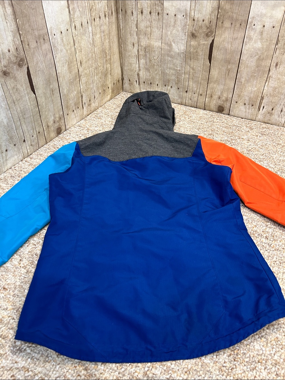 American Eagle Outfitters Colorblock Hooded Windbreaker Blue/Orange/Turquoise Sm - Picture 10 of 11